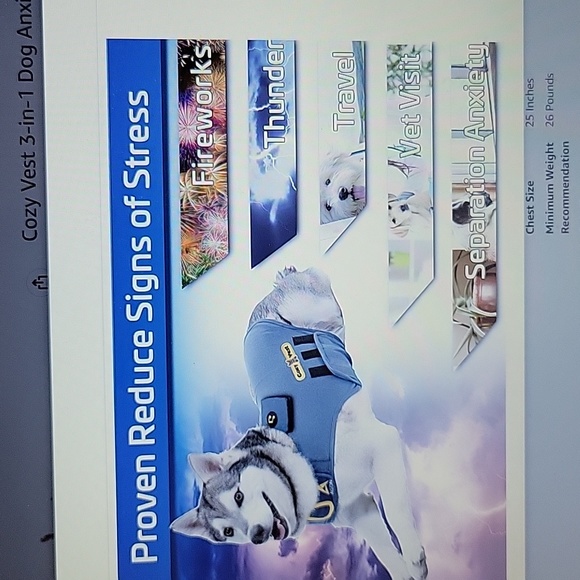 Cozy Vest 3in1 dog anxiety vest  music aromatherapy stress relief Medium…New - Picture 3 of 8